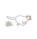 ながらオトモの白い猫トゥーン（個別スタンプ：1）