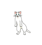 ながらオトモの白い猫トゥーン（個別スタンプ：3）