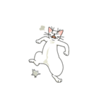 ながらオトモの白い猫トゥーン（個別スタンプ：6）