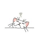 ながらオトモの白い猫トゥーン（個別スタンプ：9）