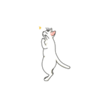 ながらオトモの白い猫トゥーン（個別スタンプ：18）