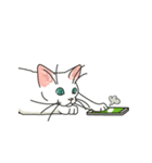ながらオトモの白い猫トゥーン（個別スタンプ：25）