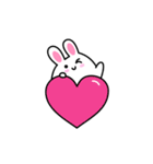 Cute and lovely rabbit stickers（個別スタンプ：4）