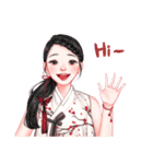 Lovely HANBOK Girls (ENG)（個別スタンプ：1）