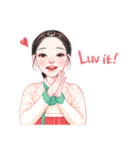 Lovely HANBOK Girls (ENG)（個別スタンプ：5）