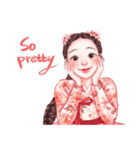 Lovely HANBOK Girls (ENG)（個別スタンプ：7）