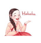 Lovely HANBOK Girls (ENG)（個別スタンプ：10）