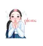 Lovely HANBOK Girls (ENG)（個別スタンプ：14）