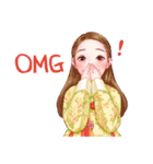 Lovely HANBOK Girls (ENG)（個別スタンプ：16）