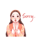Lovely HANBOK Girls (ENG)（個別スタンプ：28）