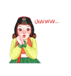 Lovely HANBOK Girls (ENG)（個別スタンプ：30）
