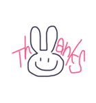 うさぎと文字（個別スタンプ：1）