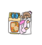 カラフルなクマたち と 女（個別スタンプ：36）