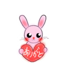 カラフル ピンクうさぎ（個別スタンプ：15）