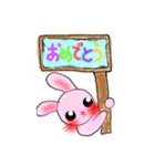 カラフル ピンクうさぎ（個別スタンプ：21）