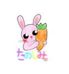 カラフル ピンクうさぎ（個別スタンプ：24）