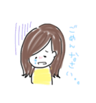 手書きGirl ❤︎（個別スタンプ：3）
