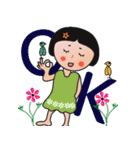 Round face Q girl（個別スタンプ：16）