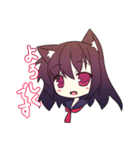 白黒猫耳っ娘スタンプ（個別スタンプ：1）