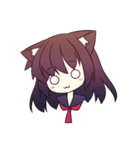 白黒猫耳っ娘スタンプ（個別スタンプ：4）