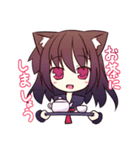 白黒猫耳っ娘スタンプ（個別スタンプ：6）