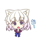 白黒猫耳っ娘スタンプ（個別スタンプ：25）