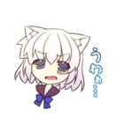 白黒猫耳っ娘スタンプ（個別スタンプ：32）