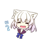 白黒猫耳っ娘スタンプ（個別スタンプ：34）