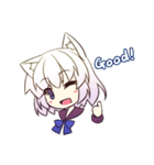 白黒猫耳っ娘スタンプ（個別スタンプ：37）