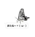 ちょうちょ×ふきだし×ちょっと動く顔文字（個別スタンプ：12）