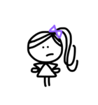 girl with purple bow（個別スタンプ：3）