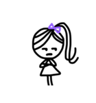 girl with purple bow（個別スタンプ：4）