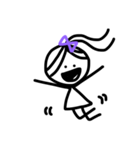girl with purple bow（個別スタンプ：5）