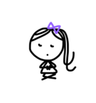 girl with purple bow（個別スタンプ：6）