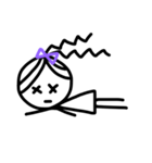 girl with purple bow（個別スタンプ：7）
