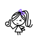 girl with purple bow（個別スタンプ：10）