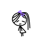 girl with purple bow（個別スタンプ：11）