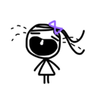 girl with purple bow（個別スタンプ：12）