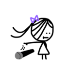 girl with purple bow（個別スタンプ：15）