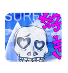 Gothic girl and skeleton host surfing（個別スタンプ：3）