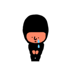 下手カワシリーズ！クロちゃんの変なポーズ（個別スタンプ：1）