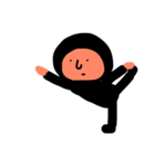 下手カワシリーズ！クロちゃんの変なポーズ（個別スタンプ：5）