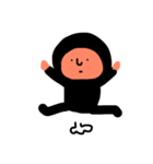 下手カワシリーズ！クロちゃんの変なポーズ（個別スタンプ：9）