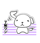 白い犬ボーダー（個別スタンプ：6）