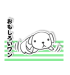 白い犬ボーダー（個別スタンプ：16）