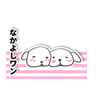 白い犬ボーダー（個別スタンプ：19）