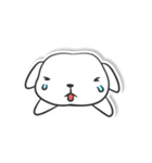 白い犬ボーダー（個別スタンプ：32）