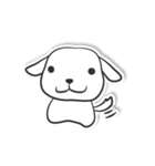 白い犬ボーダー（個別スタンプ：37）
