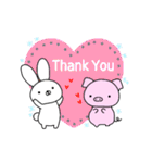 うさぎとぶた（個別スタンプ：1）