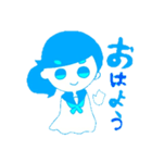 水色と紫の女の子（個別スタンプ：1）
